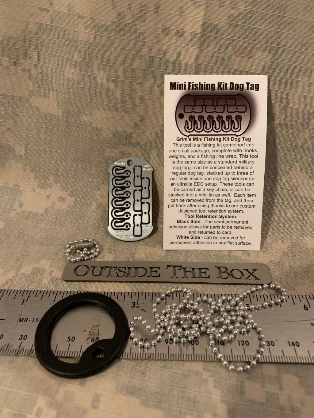 Emergency/Survival: Grim Workshop NEW – Mini Fishing Dog Tag – MADE IN USA!