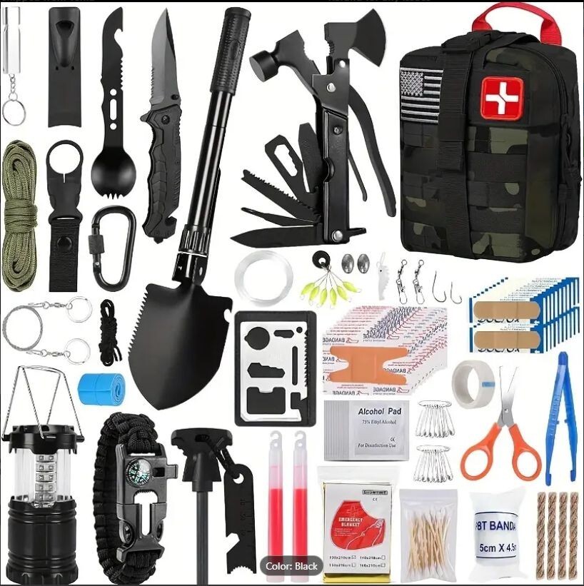 Emergency Survival Kit First Aid Bug out Military Prepper Kit 250 Piece Set $98