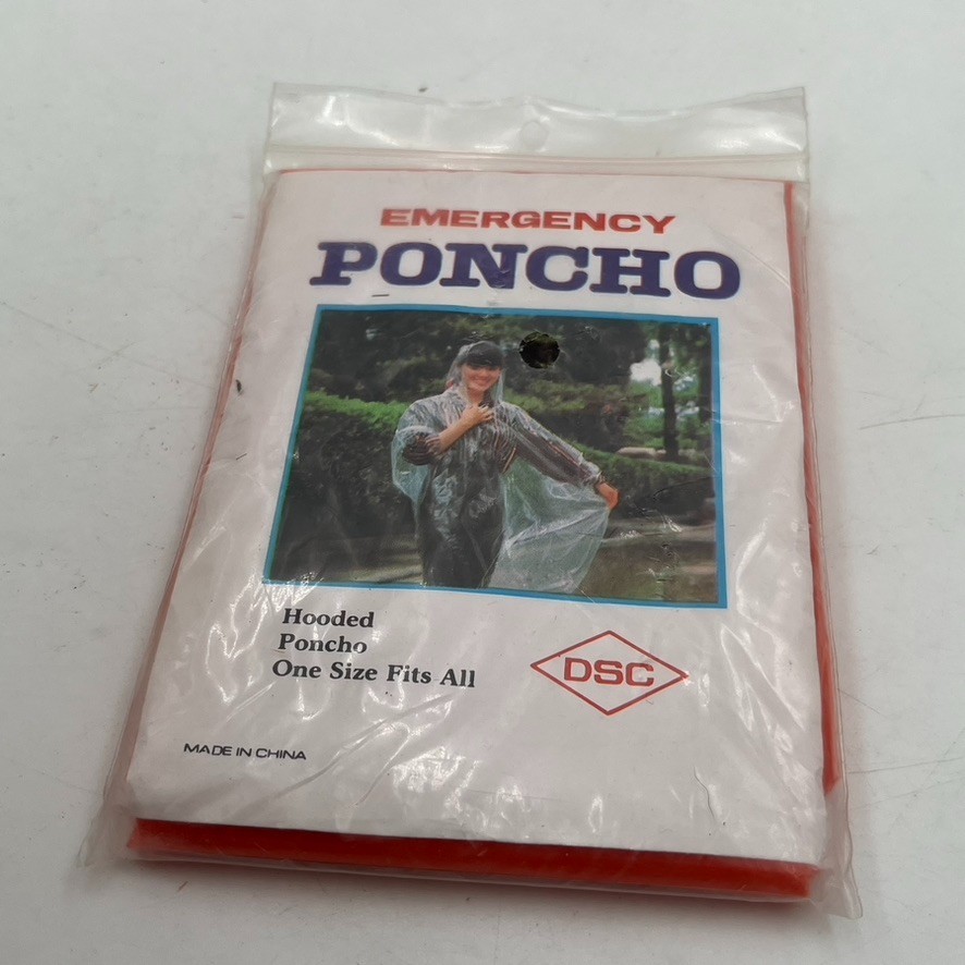Lot Of 2 DSC Emergency Ponchos Orange Survival High Viz Visual Camping Hiking