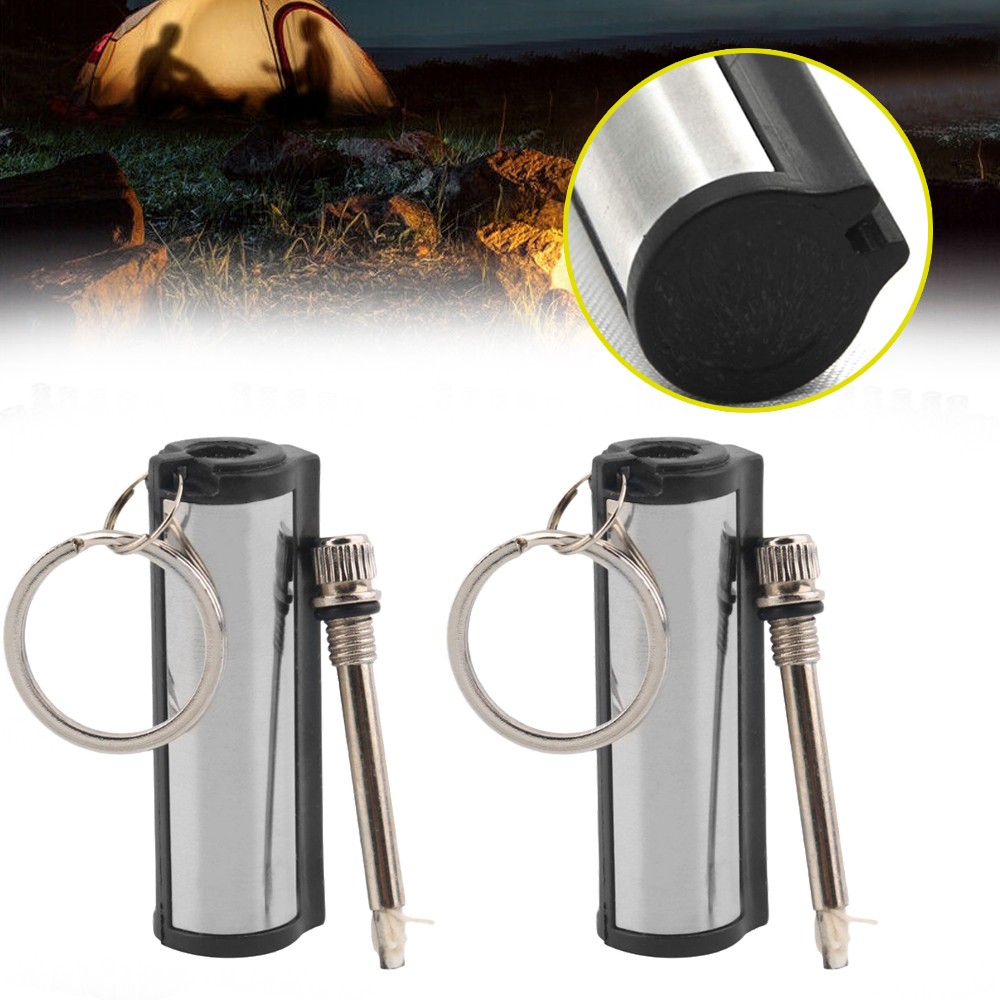4Pcs Permanent Match Keychain Emergency Lighter Survival Camp Tool Waterproof