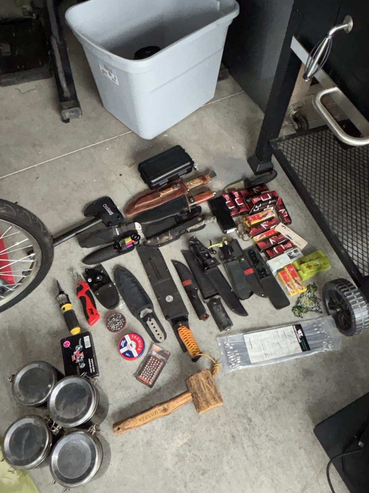 Large Tactical Gear & Outdoor Survival Lot – Knives, Tools, Ammo