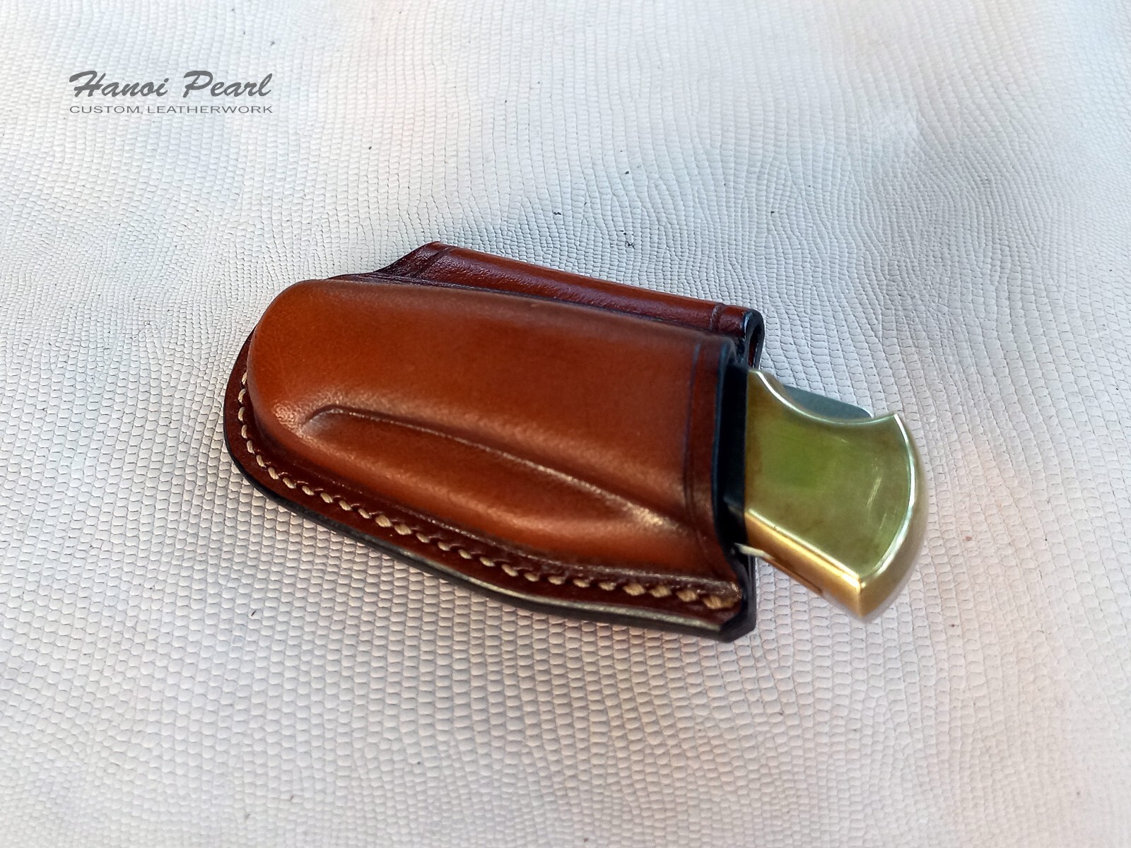 Buck 112 Ranger Sheath | Custom Horizontal Leather Sheath | Left Handed Sheath