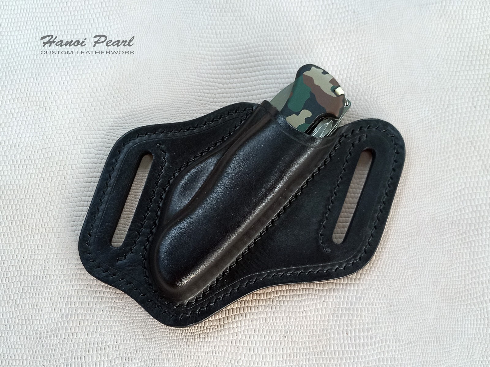 Custom Leather Sheath for Victorinox Soldier 08 or similar 111mm versions