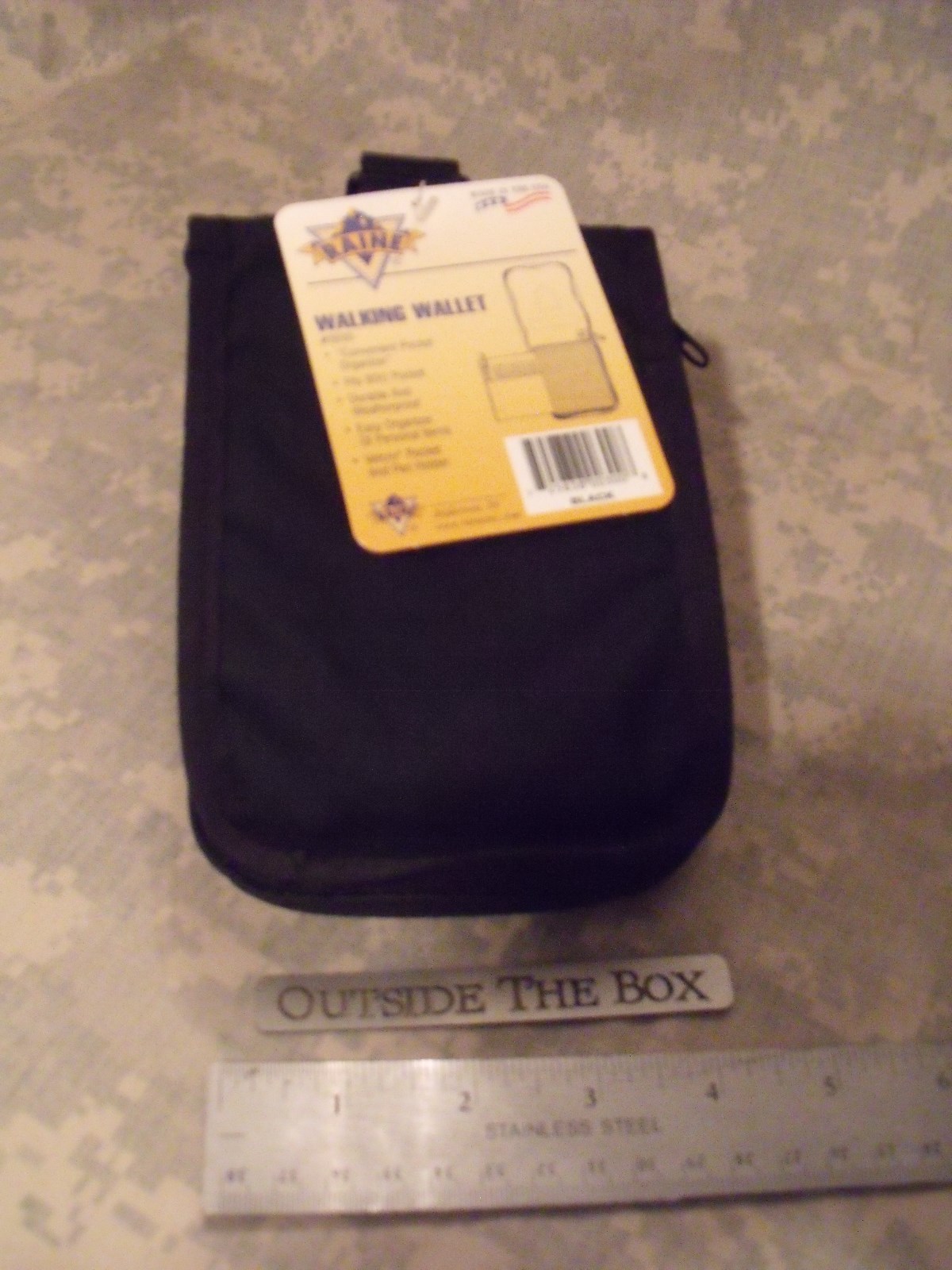 US Military “Walking Wallet” 4″x6″ Notebook, BLACK nylon, Pen/Storage Pocket