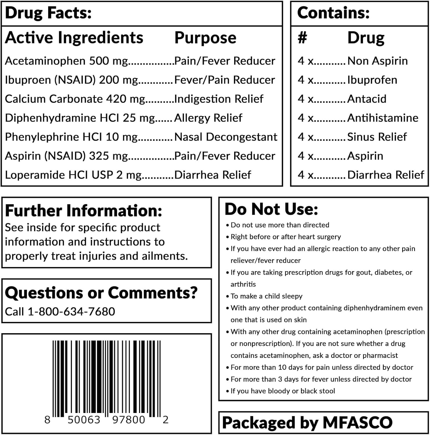 Travel Size Medicine Kit, 7 in 1 TSA Approved, 28 First Aid Emergency Packets