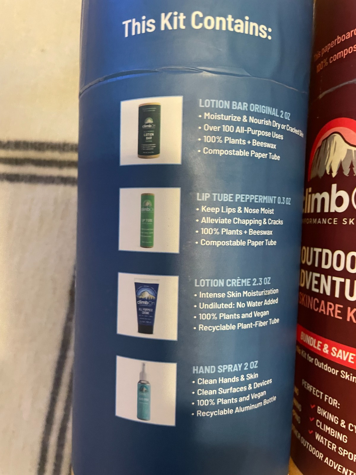 climbOn Outdoor Adventure Skincare Kit & climbOn Skincare Essentials Kit