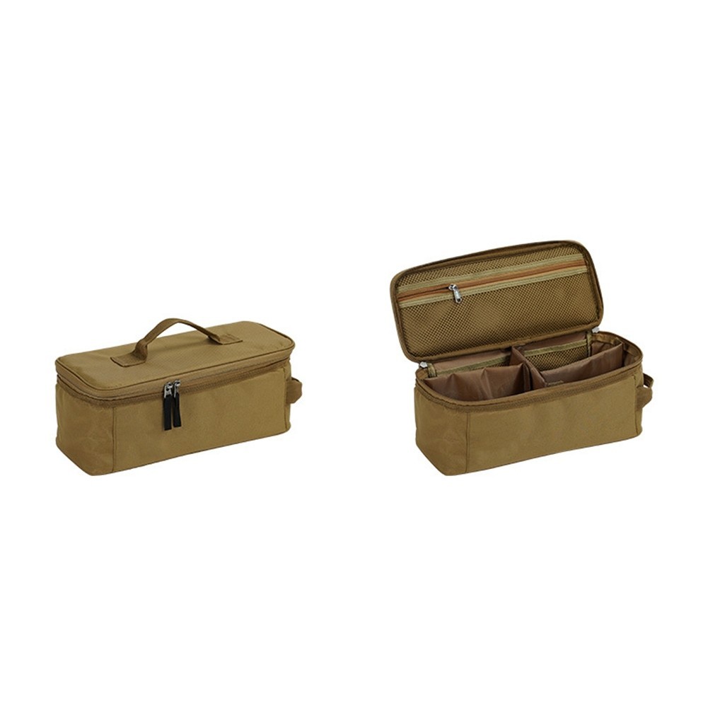 Sleek Khaki Storage Solution for Camping and Daily Use Items 34x14x14cm