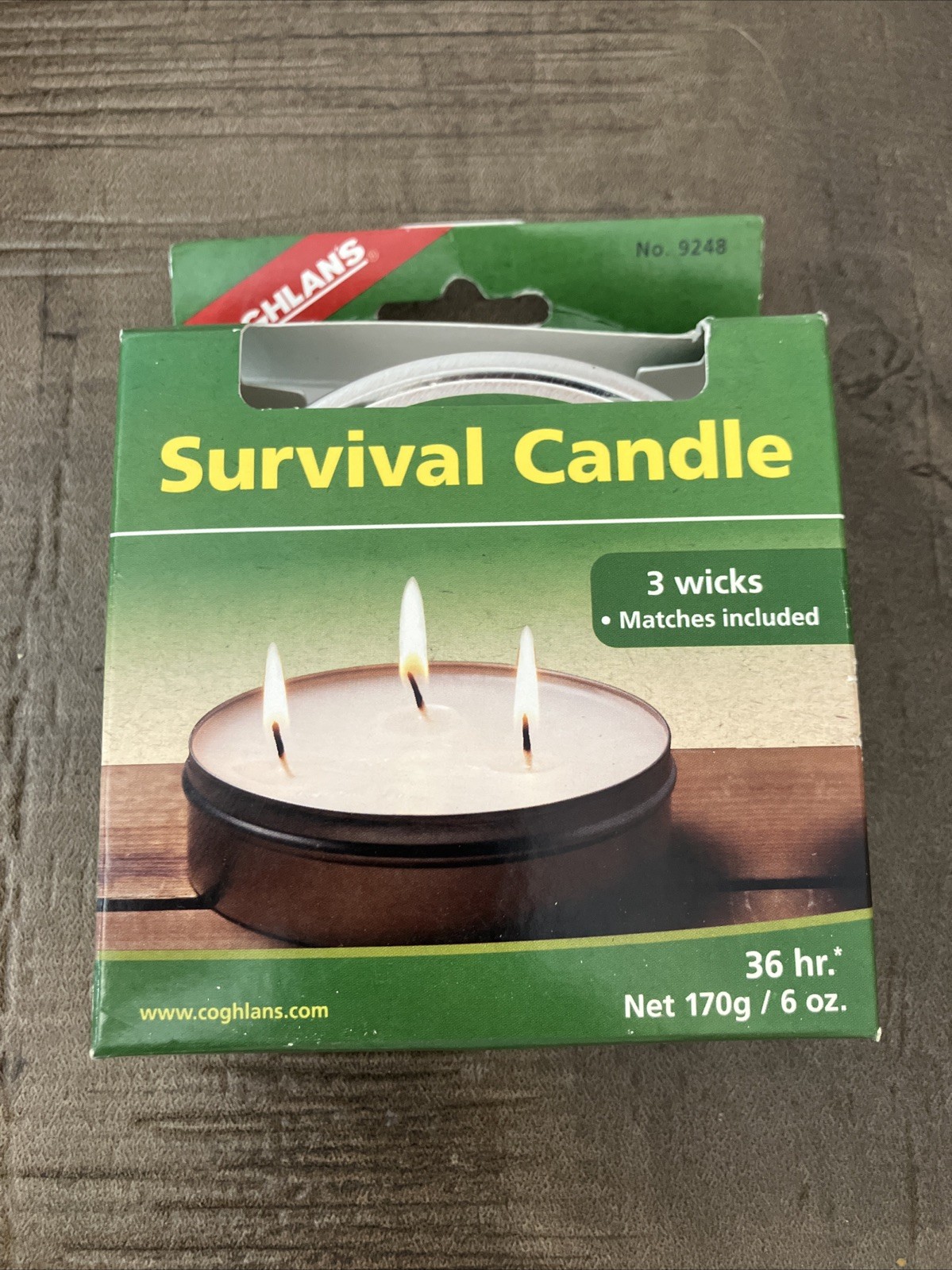 Coghlan’s Survival Candle 36-Hour Burn Time Triple Wick Long-Lasting Light