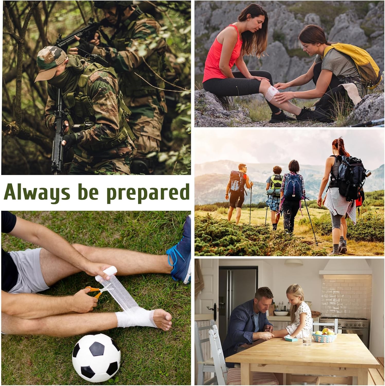 170 PCS Survival First Aid Kit Trauma Emergency Medical Supplies Hiking Camping