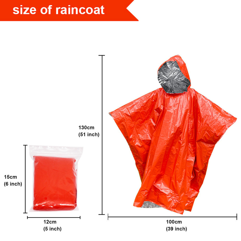 Green Polyethylene Wet Weather Rain Poncho Military Style Tarp Shelter Bivy Tent