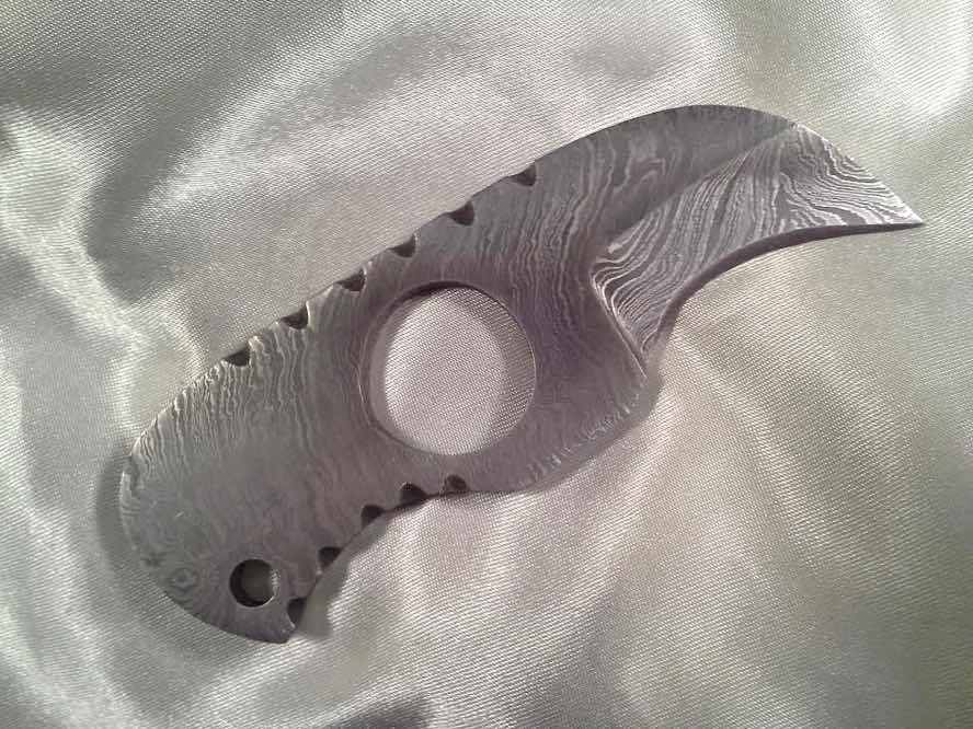 Damascus Steel Hawkbill Karambit Knife + Spring Assisted Tactical Knife II