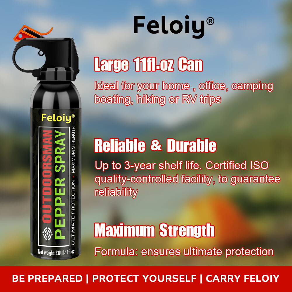 Feloiy Pepper Spray 11oz Powerful Stream Strongest Legal Formula
