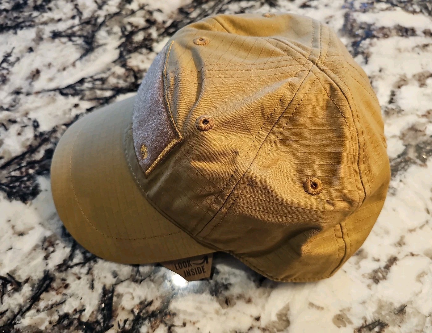 Wazoo Patch Cache Cap – 6 Secret Pocket Hat (Coyote Brown) Updated Version
