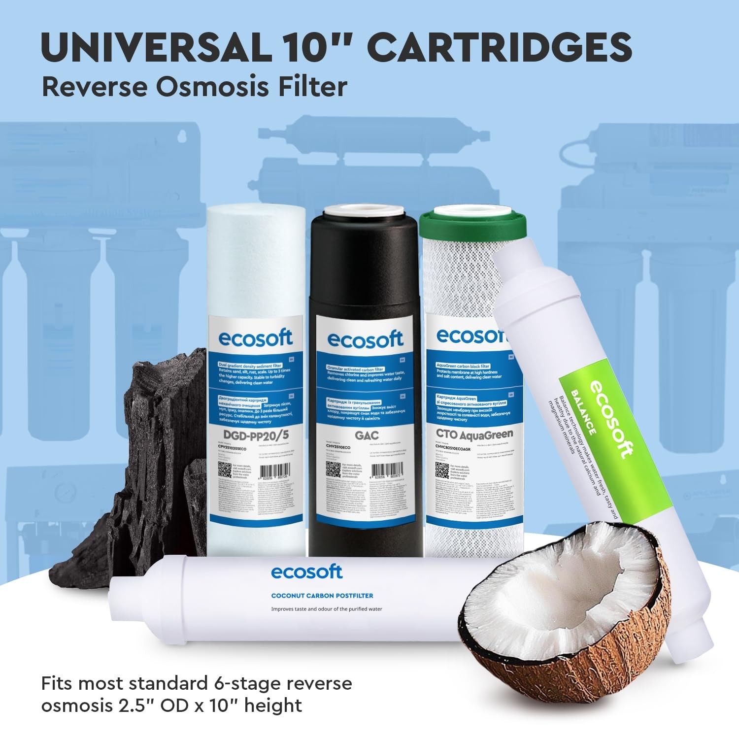 Reverse Osmosis Filter, 5 Stage Replacement Kit without Pump, Drinking Water for Home m…