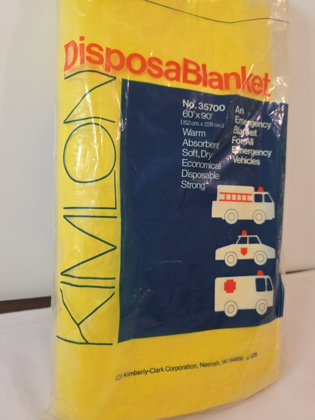 Emergency Blanket Vintage 1979 60″ X 90″ Camping Cold Weather Yellow Disposable