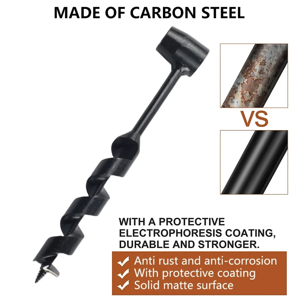 Bushcraft Hand Drill Carbon Steel Manual Auger Drill Portable Manual Survival Dr