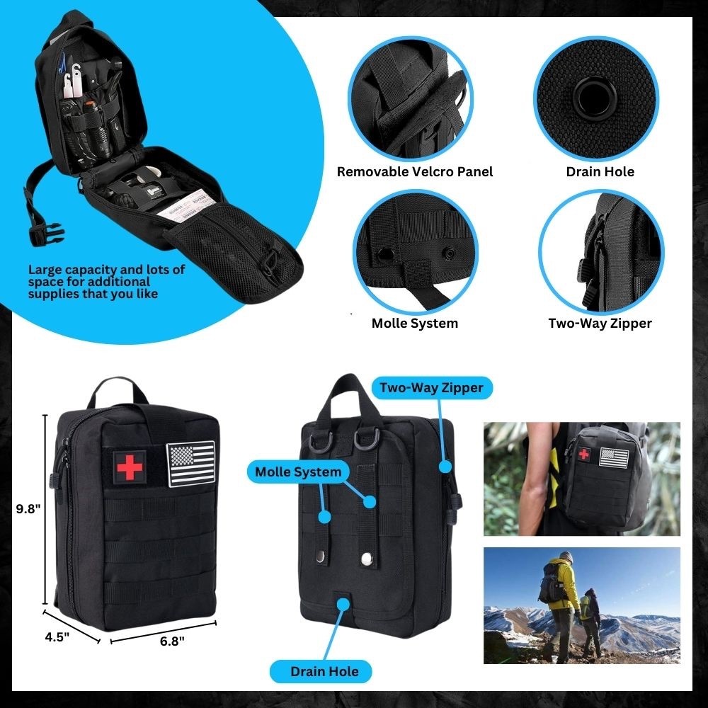 Survival Kit and First Aid Kit, 142Pcs Survival Gear & Equipment, for Men Dad Hu