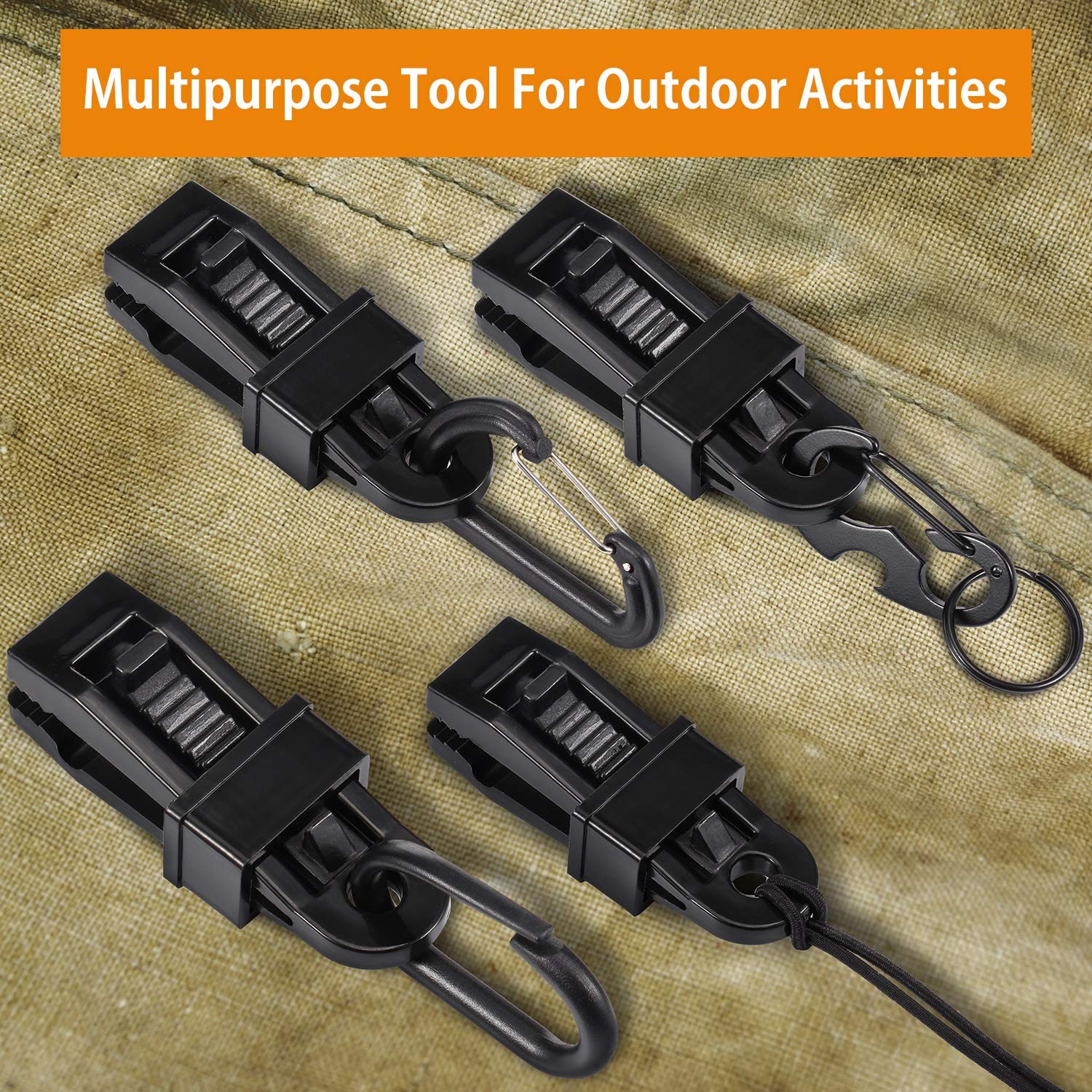 Outus 20 Pcs Tarp Clip Crocodile Mouth Multipurpose Secures 20 Pieces, Black