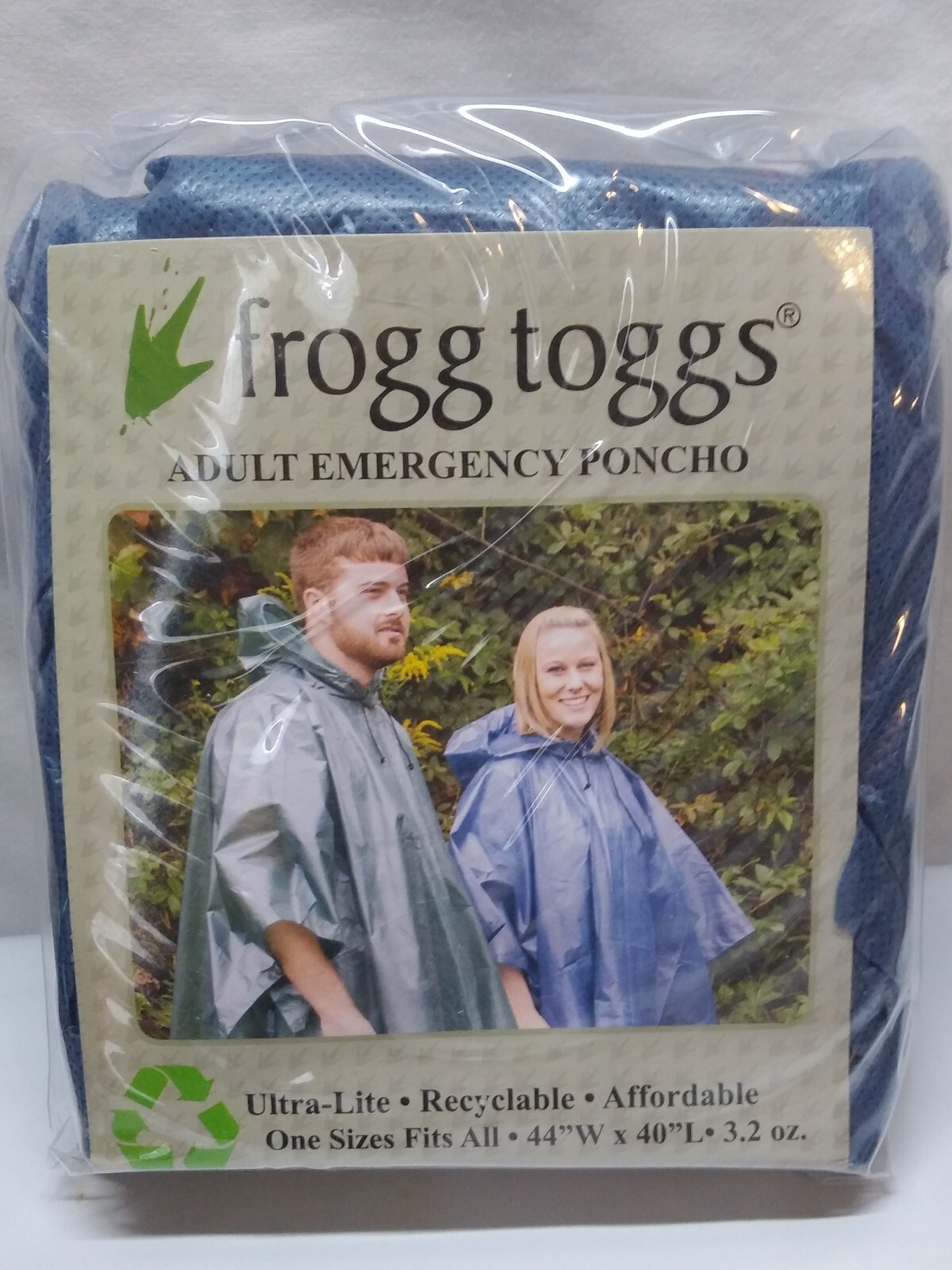 Frogg Toggs Adult Emergency Poncho Ultra Lite One Size Fits All 44″W x 40″L