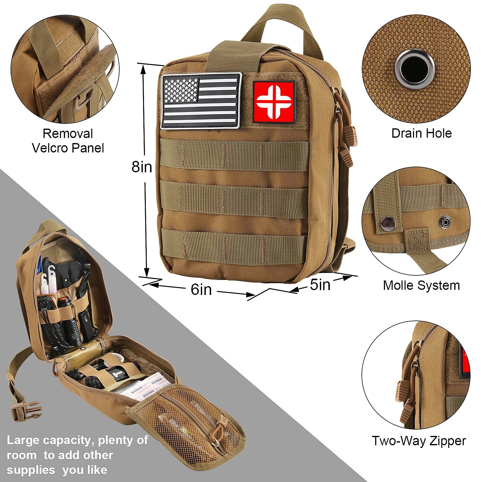 Survival Kit and First Aid Kit, 142Pcs Professional Survival Gear and Equipme…