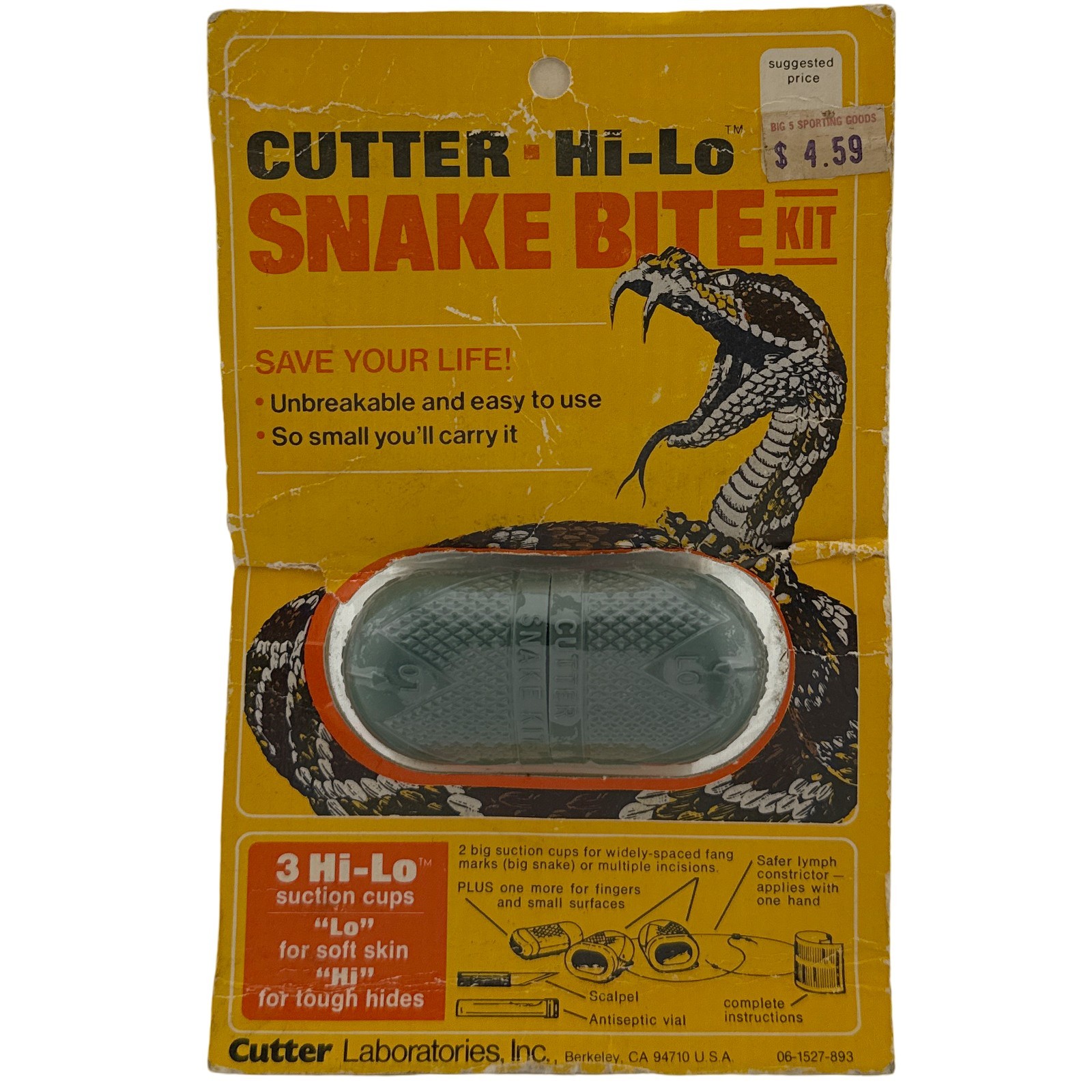 Vintage CUTTER HI LO Snake Bite Kit New Old Stock In Sealed Package Boy Scouts