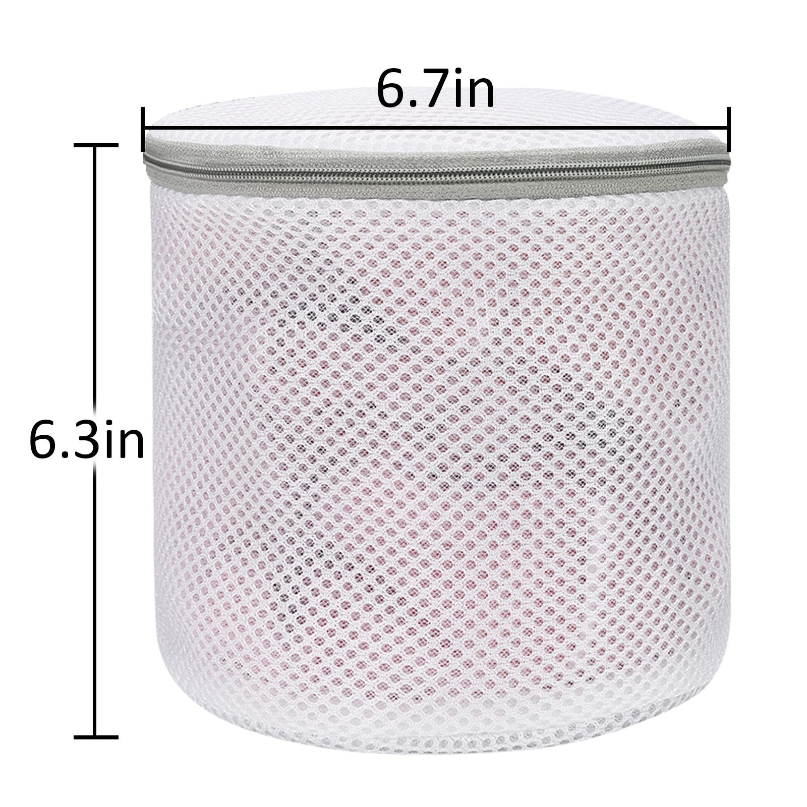 GOGOODA Laundry Mesh Bag Bra Wash 3 Bags, White with Pink Pattern