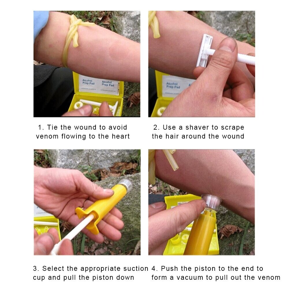 Portable Venom Poison Extractor Bug Bite SuctionTool For Hiking Camping Survival
