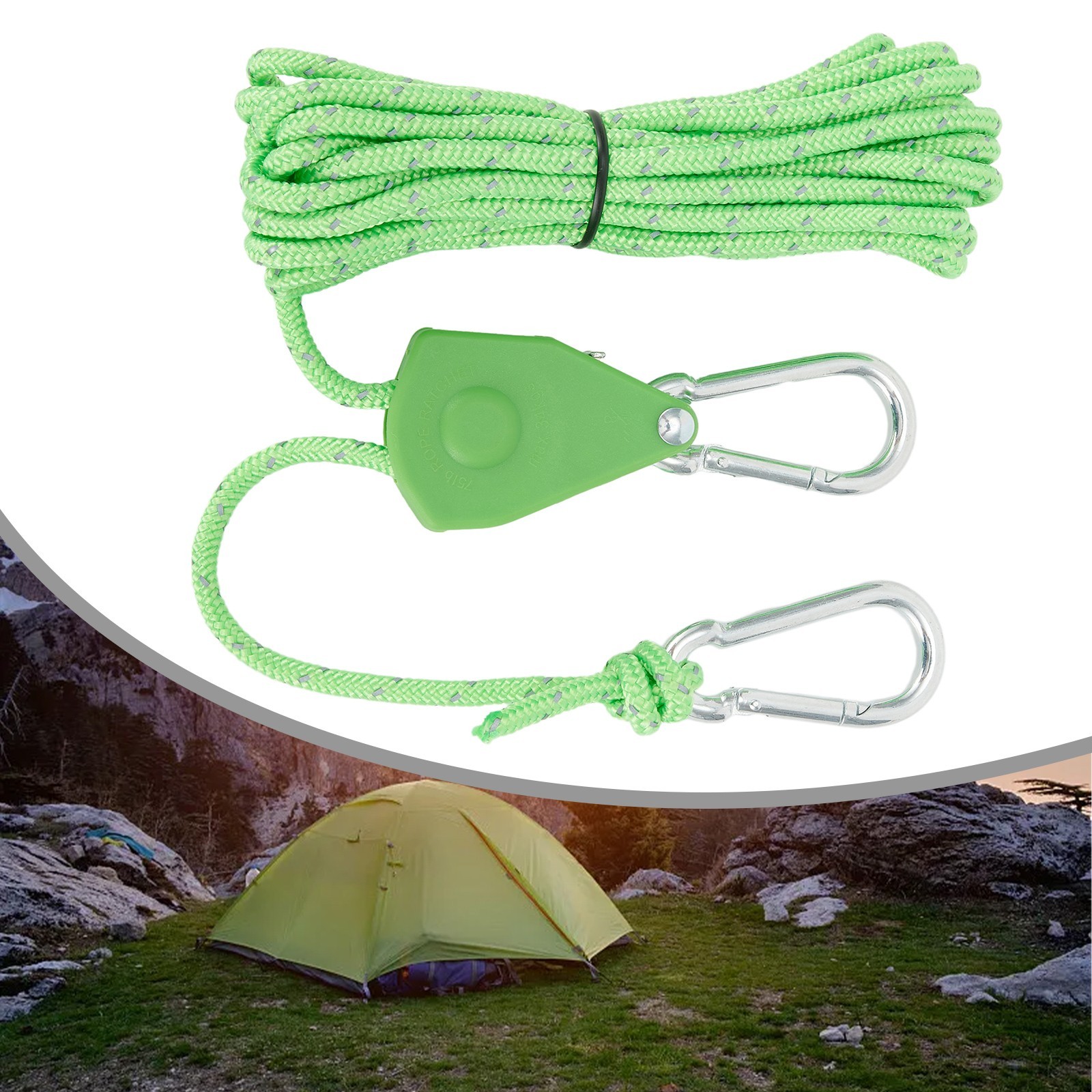 Rope Ratchet Hanger Rope Buckle Fastener Non Slip Stainless Steel+nylon