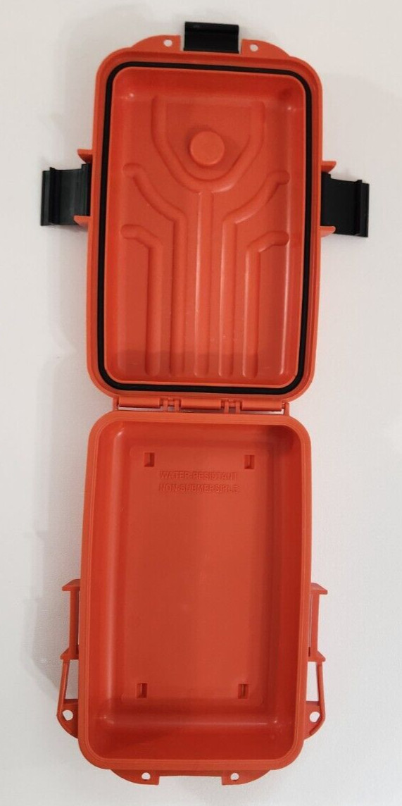 Orange Survivor Dry Box with O-Ring Seal Built in Compass Travel Camping Fishing