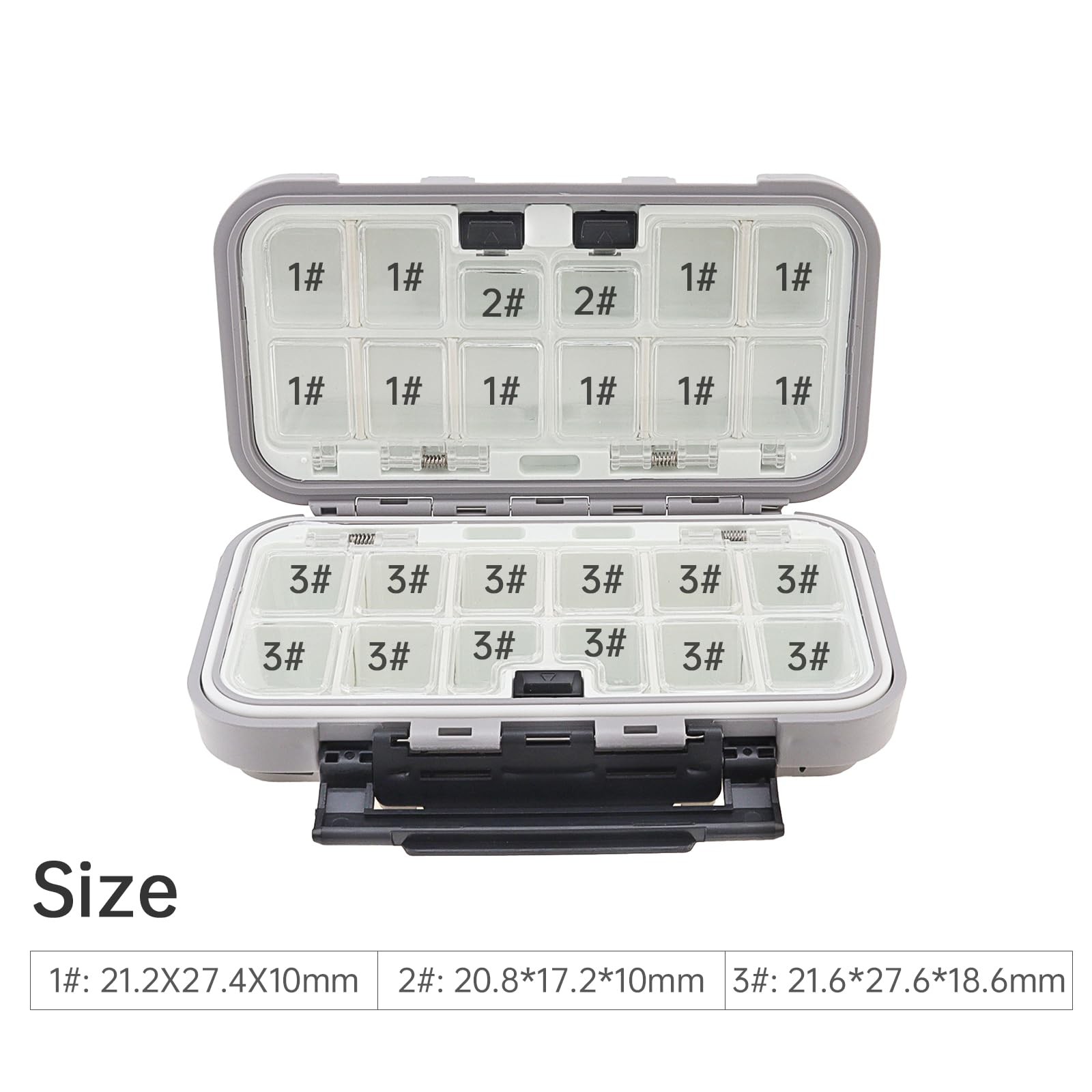 OriGlam Fishing Tackle Storage Box, Double 6.5 x 3.66 x 1.77 inches, Gray