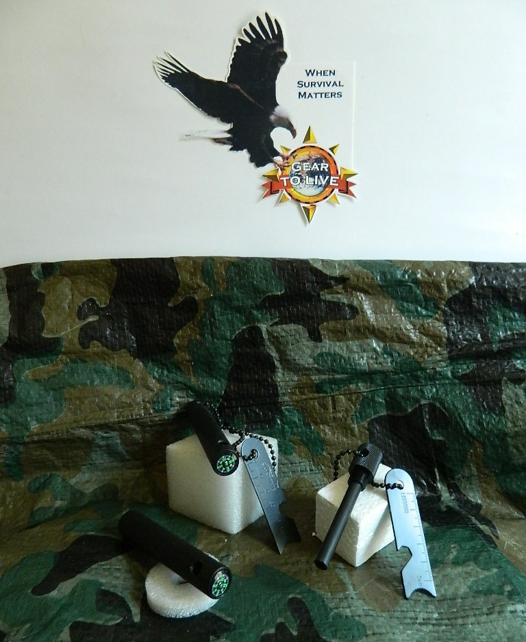 TWO 2.5 EIGHT IN ONE MAGNESIUM FERRO PREMIUM FLINTS W/COMPASS-MORE-NEW-US DEALER