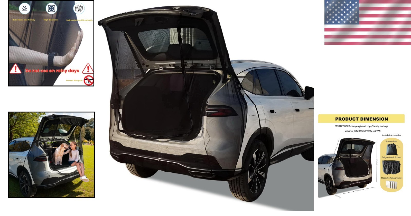 Universal Fit Tailgate Screen for SUVs – Optimize Camping Ventilation & Comfort