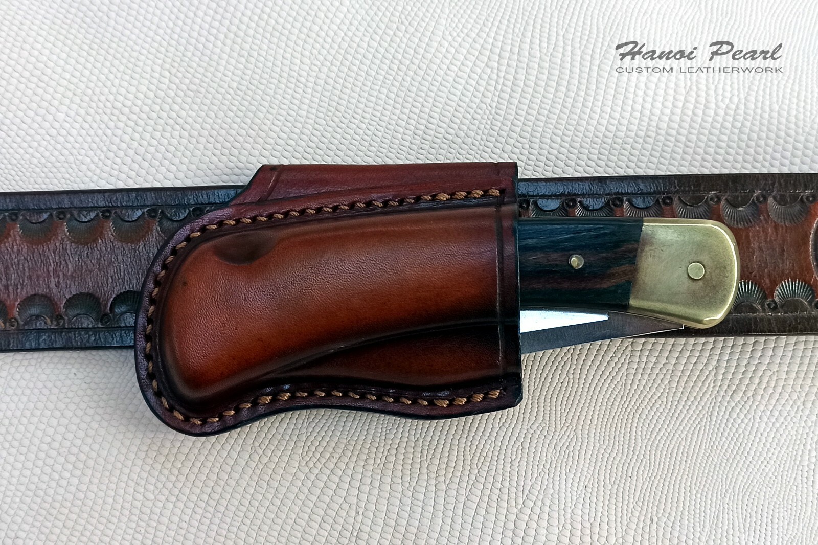 Buck 110 Hunter Sheath | Custom Horizontal Carry Leather Sheath | Sheath Only