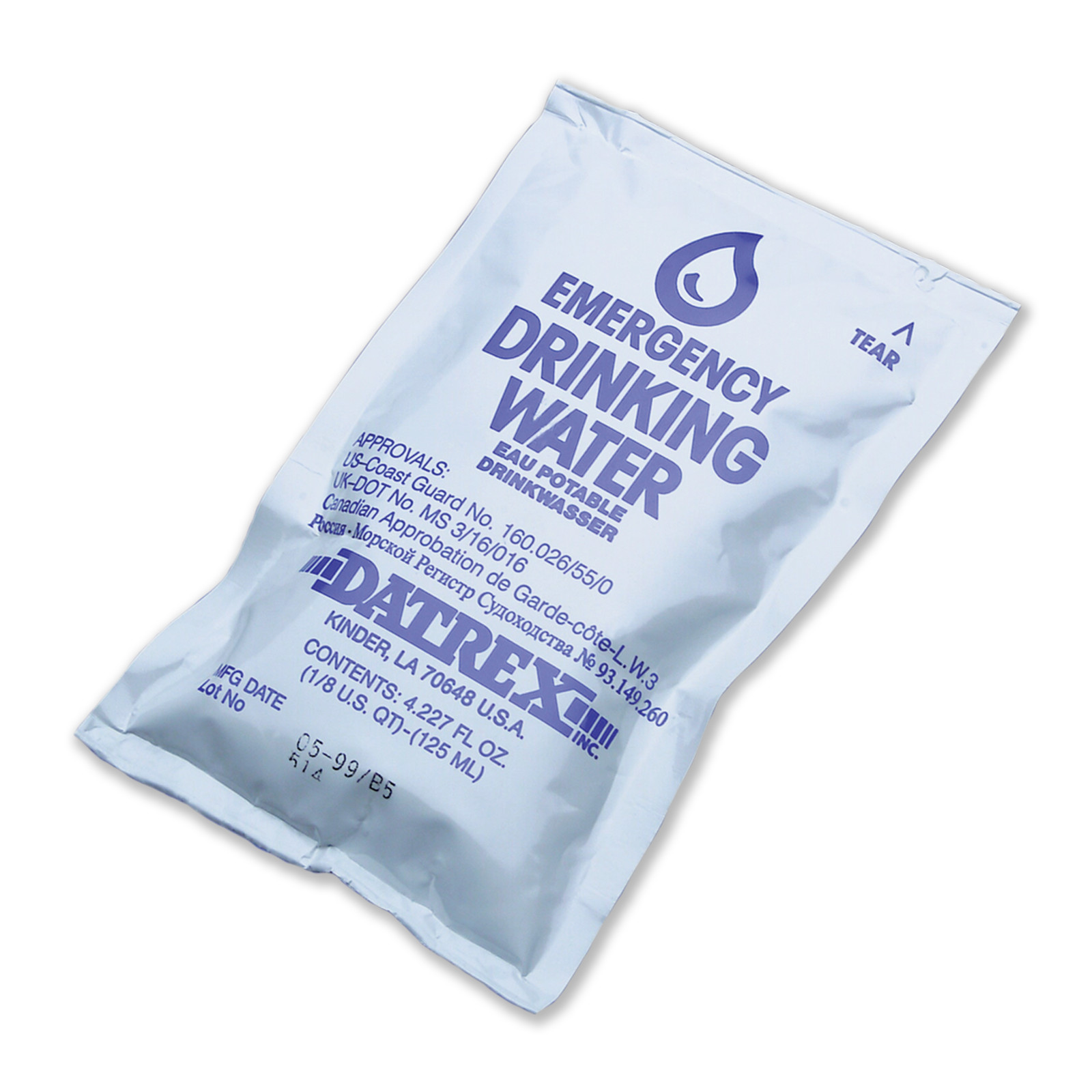 Datrex Emergency Drinking Water 4oz / 125ml – 64 Bags