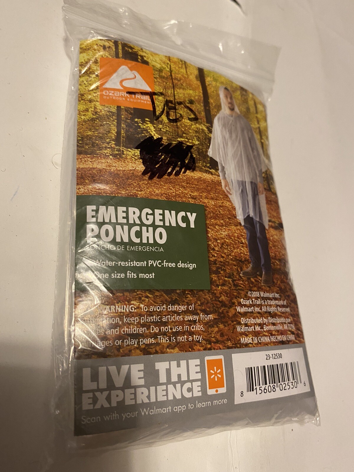Emergency Hooded Rain Poncho Raincoat Reusable Unisex One Size Fits Most Poncho