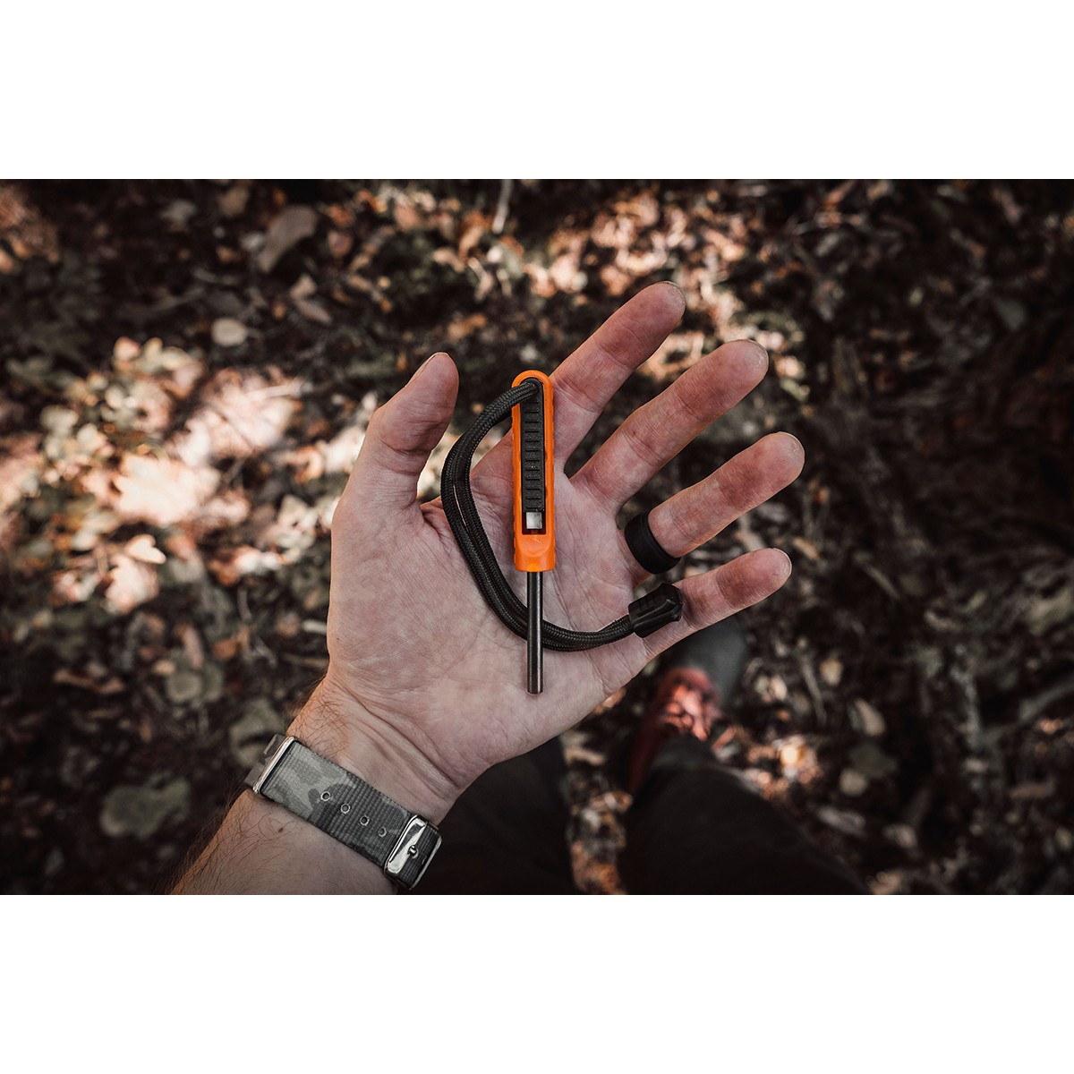 Exotac polySTRIKER Ultra-Light Ferrocerium Rod Firestarter – Blaze Orange