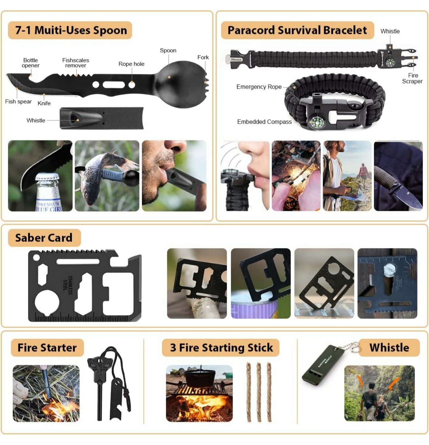 Apocalypse Survival Kit Military Compact Bag -250 pc Prepper Emergency First Aid