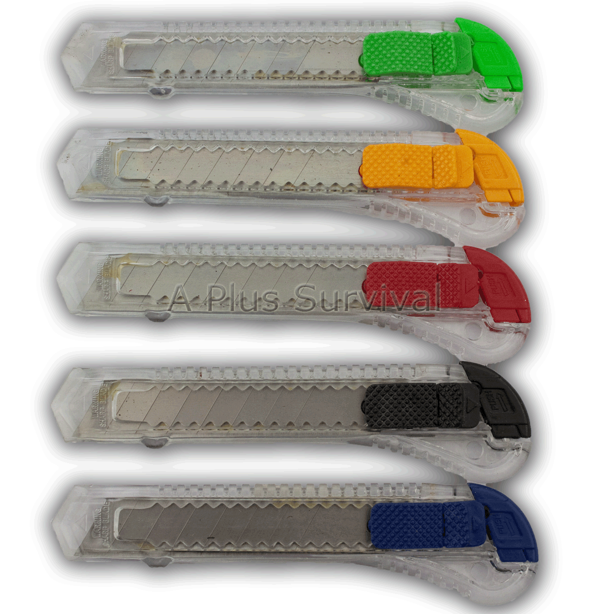 Lot of 12 All Purpose Utility Knife Box Cutter Break Off Blades Survival Kit