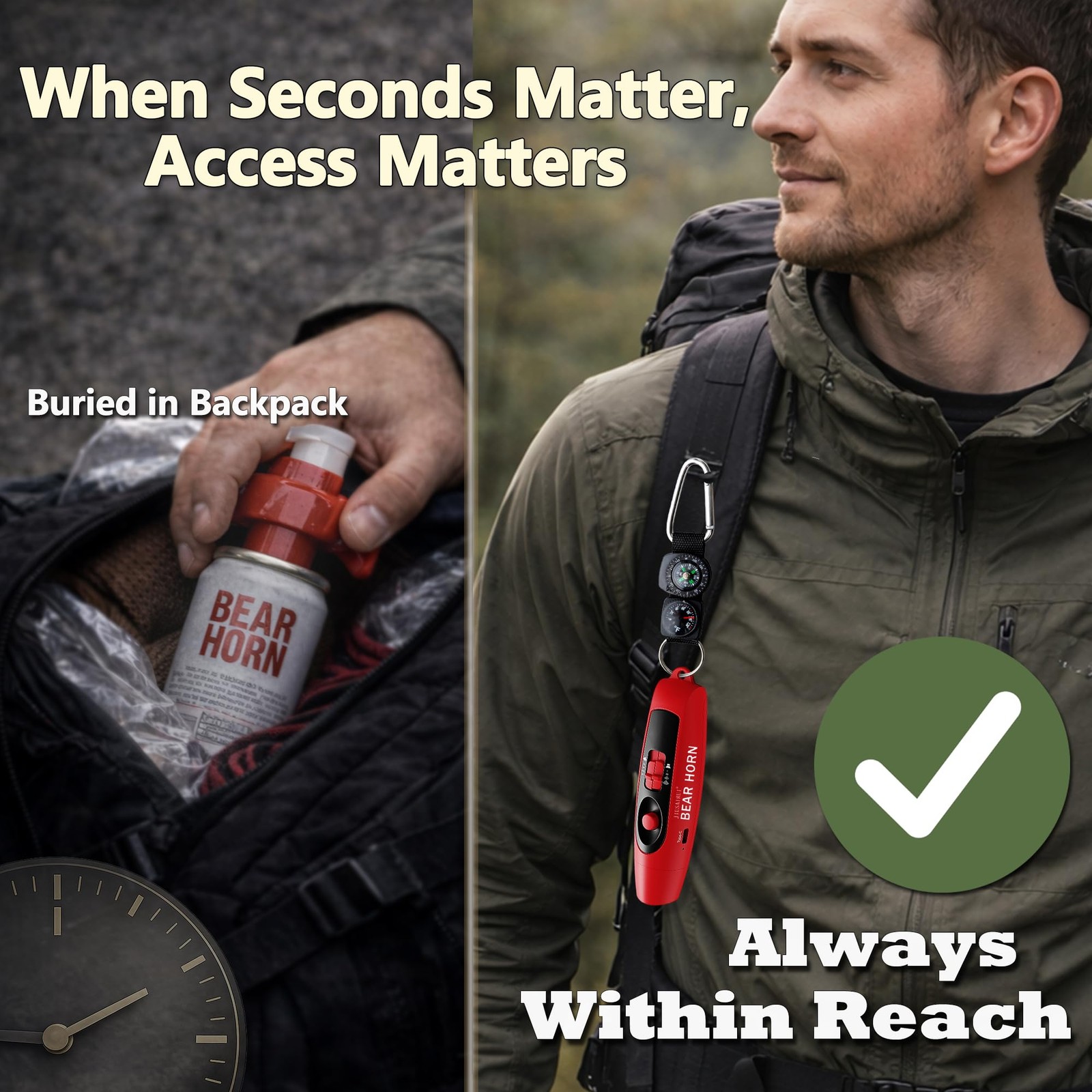 LED Rechargeable Air Horn – Bear Horn to Scare Bears – for Outdoor