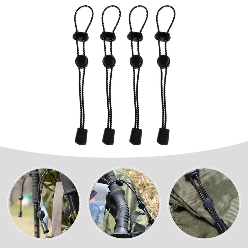 4 Pcs Trekking Pole Holder Carabiner Bungee Cord Trail Buddy Poles Lanyard