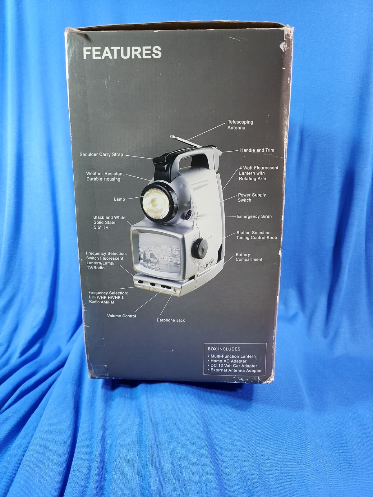 Multi-Function TV Radio Lantern Flashlight Siren Camping Survival Car Battery