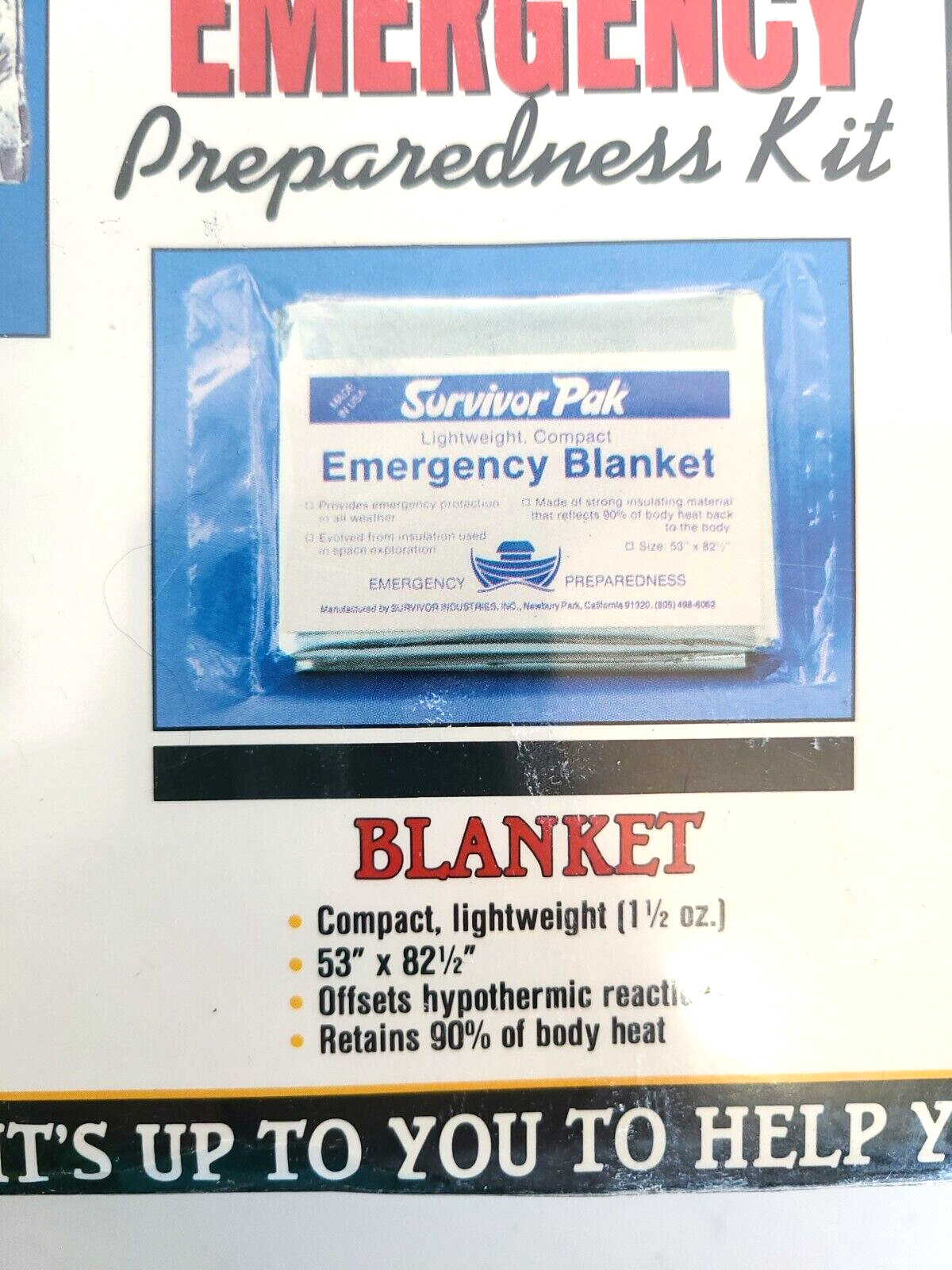Emergency Preparedness The Ark III Food Water Blanket Survival 1 Person 3 Day