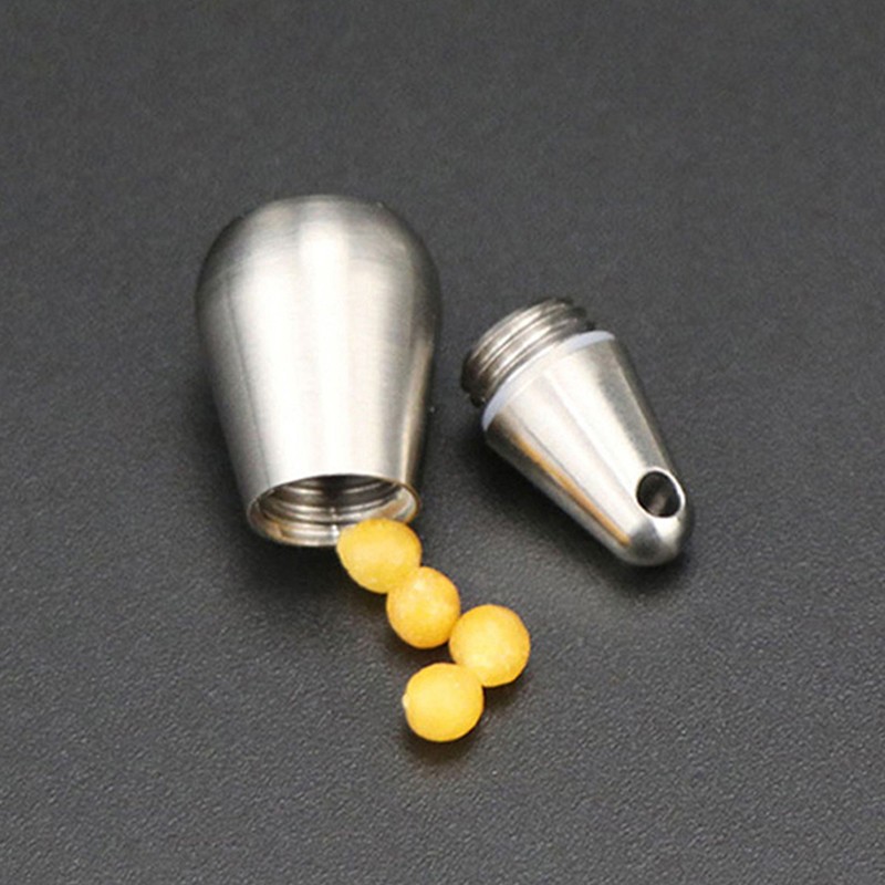 1Pc Mini Medicine Pill Box Pure Titanium Waterdrop Pendant Small Pill Bottle