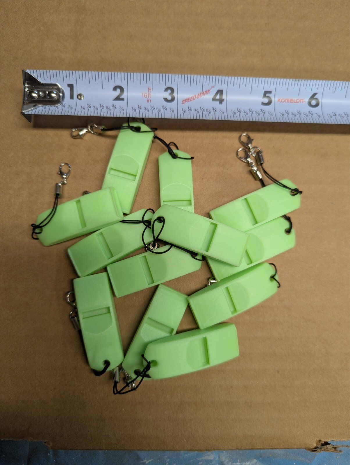 Safety Emergency Whistle Keychain 3D Printed GITD Green