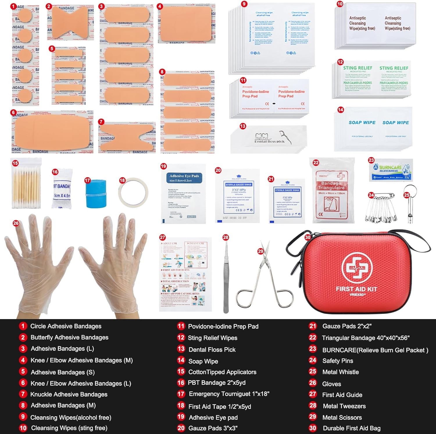 150 PCS First Aid Kit Waterproof Survival Equipment for Camping, Hiking, Fishing