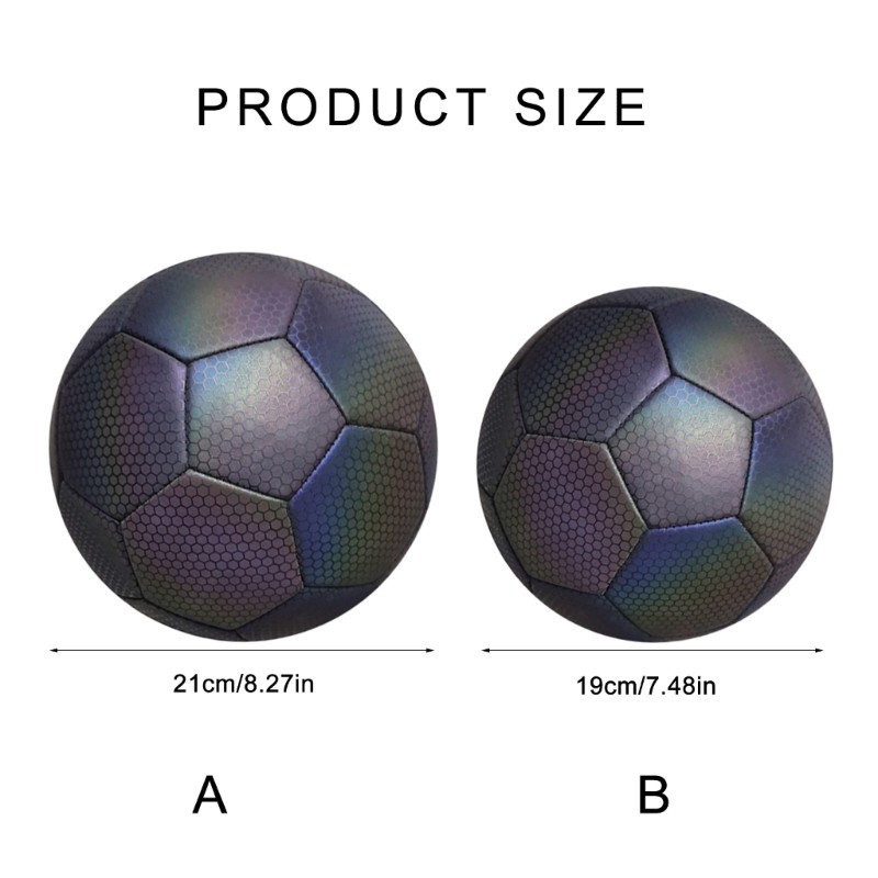 Size 4, 5 Glowing Reflective Football In/Outdoor School Training Soccer Balls