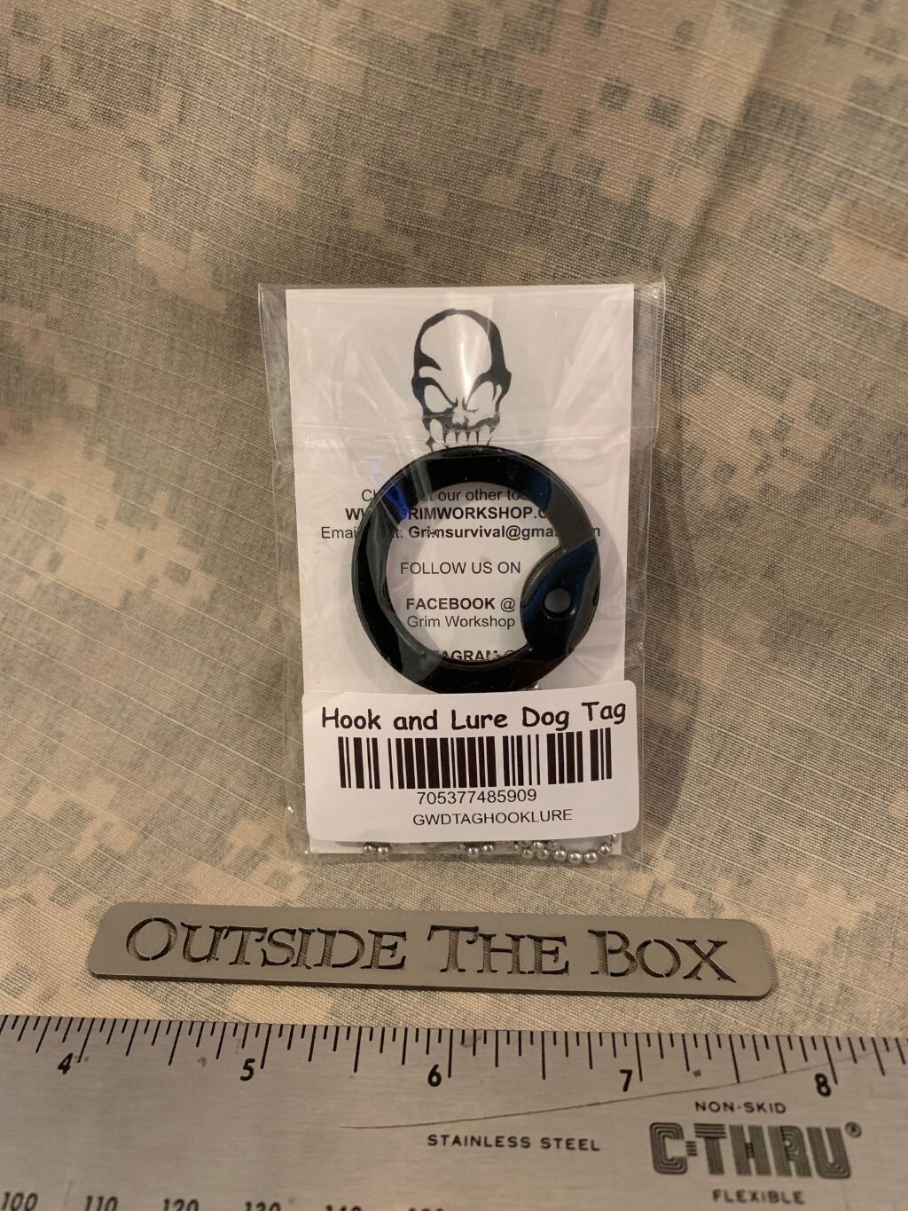 Emergency/Survival: Grim Workshop NEW – Hook & Lure Dog Tag – MADE IN USA!