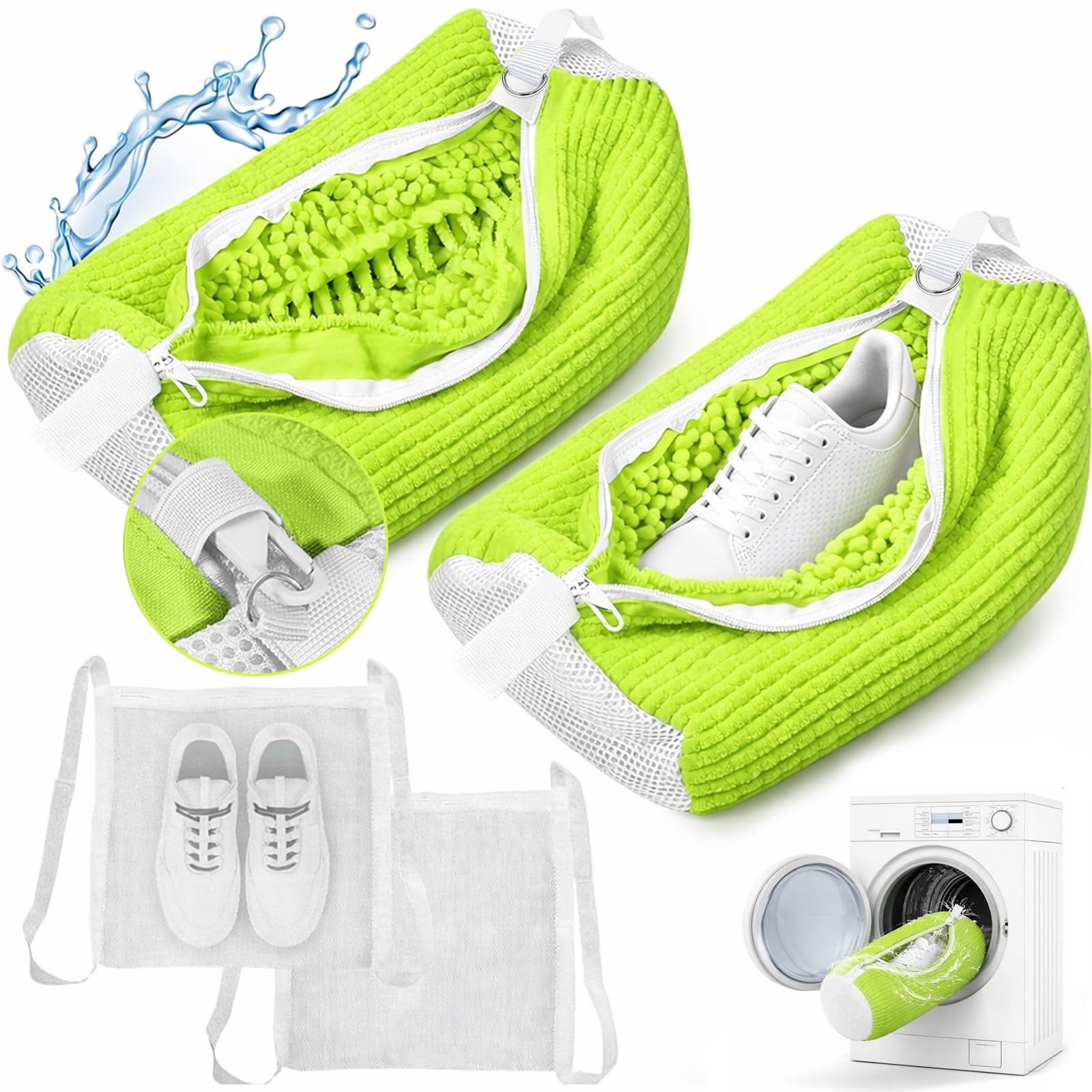 Shoe Washing Machine Bag, Laundry Bag for Washer and 2 PACK, Green