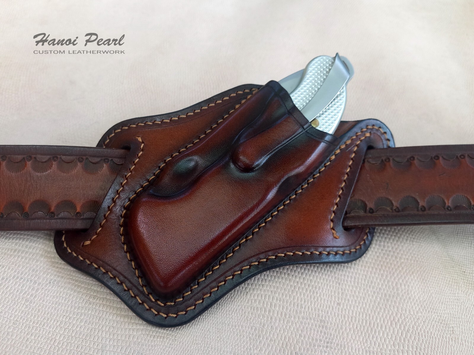 Custom Canted Leather Sheath for SAK Victorinox Hunter Pro Alox [Sheath Only]