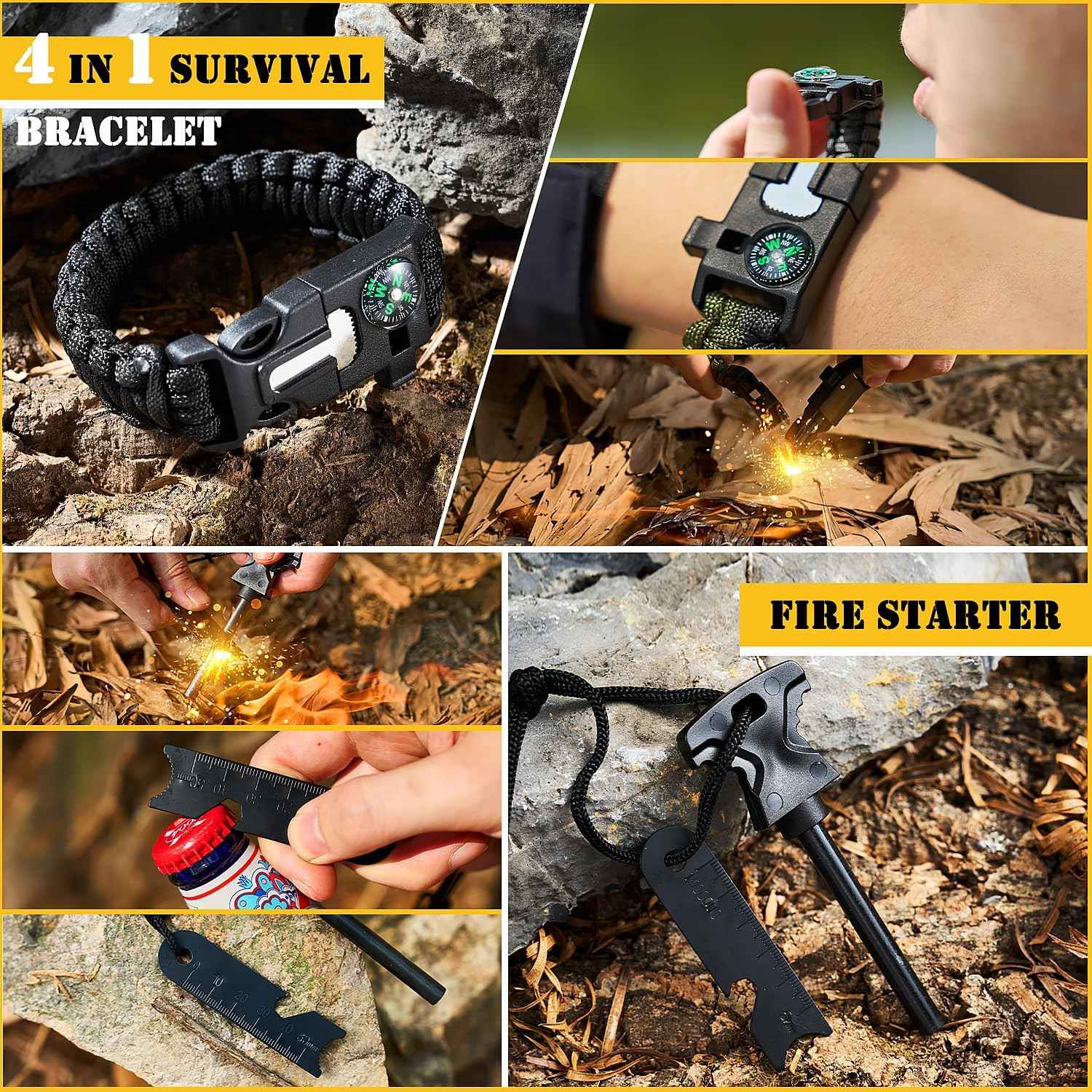 Survival First Aid Kit,99Pcs Professional Survival Gear Large Hiking Backpack wi